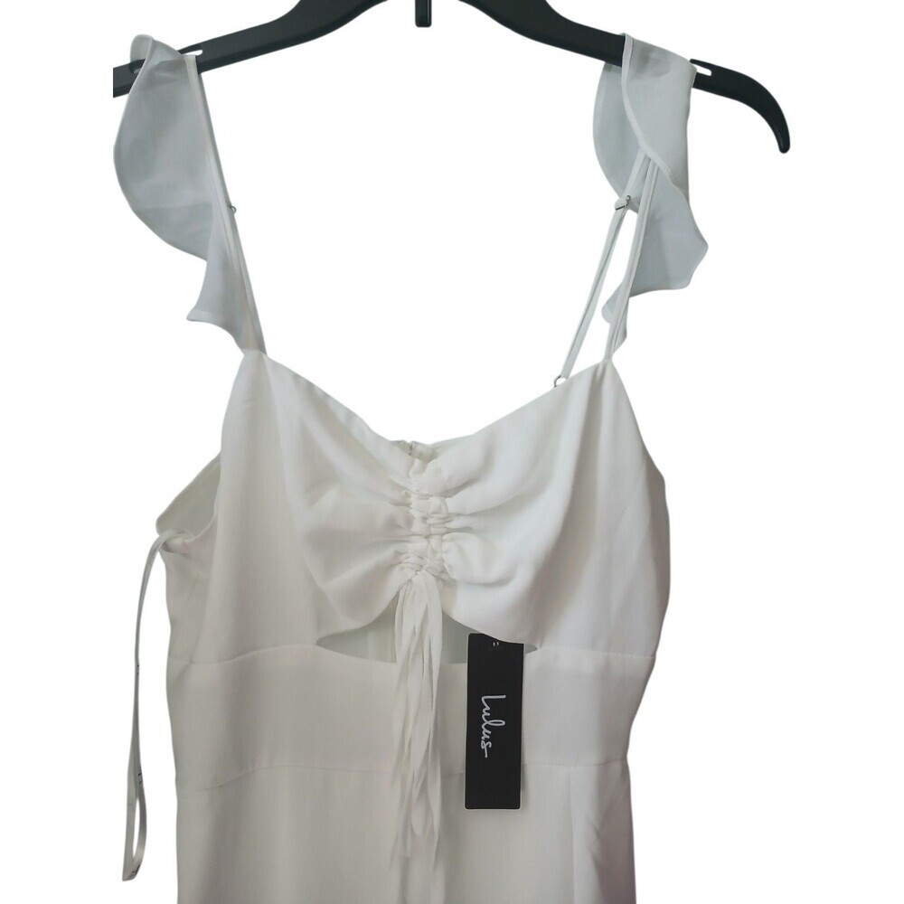 Lulus White Maxi Dress Size S NWT Elegant Slit Dress Formal Summer Wedding - Picture 4 of 7